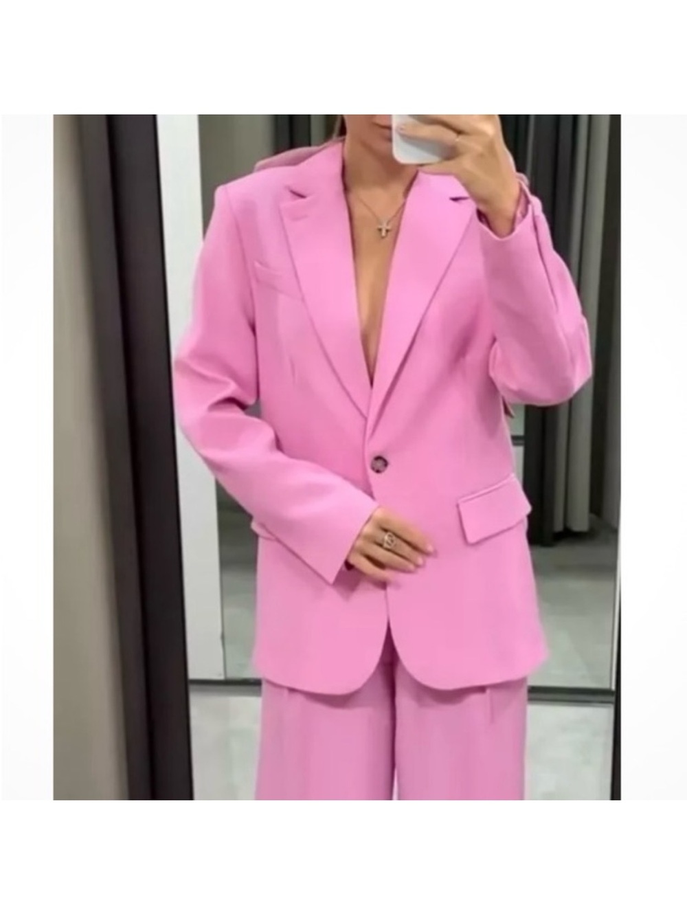 Zara Light Pink Single-Button Blazer - Picture 3 of 6